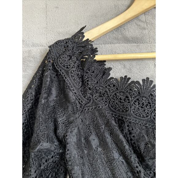 Double Crazy Mini Dress Large Black Lace Up Corset Babydoll Dark Fairy Coquette - Picture 3 of 12